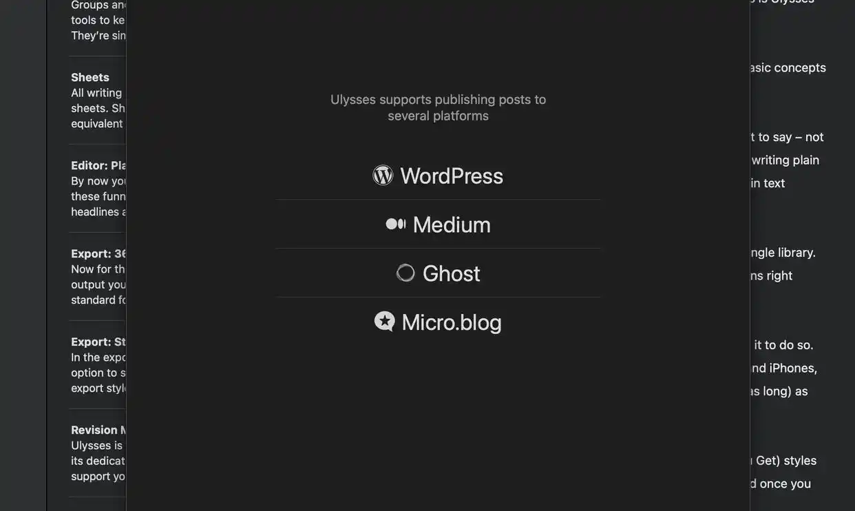 Ulysses写作功能特点_Mac上最佳写作应用程序_mac好用的写作软件