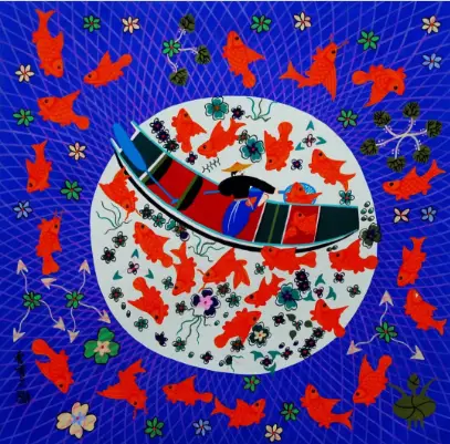 曹秀文农民画作品_金山农民画曹秀文_金山画王