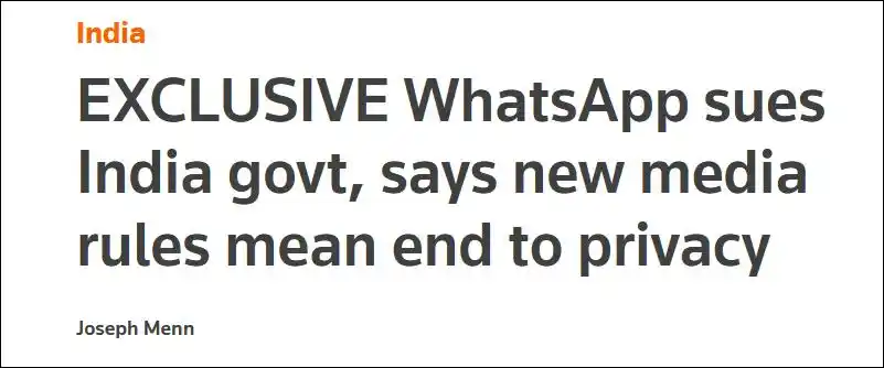 WhatsApp_WhatsApp隐私权诉讼_印度社交媒体新规